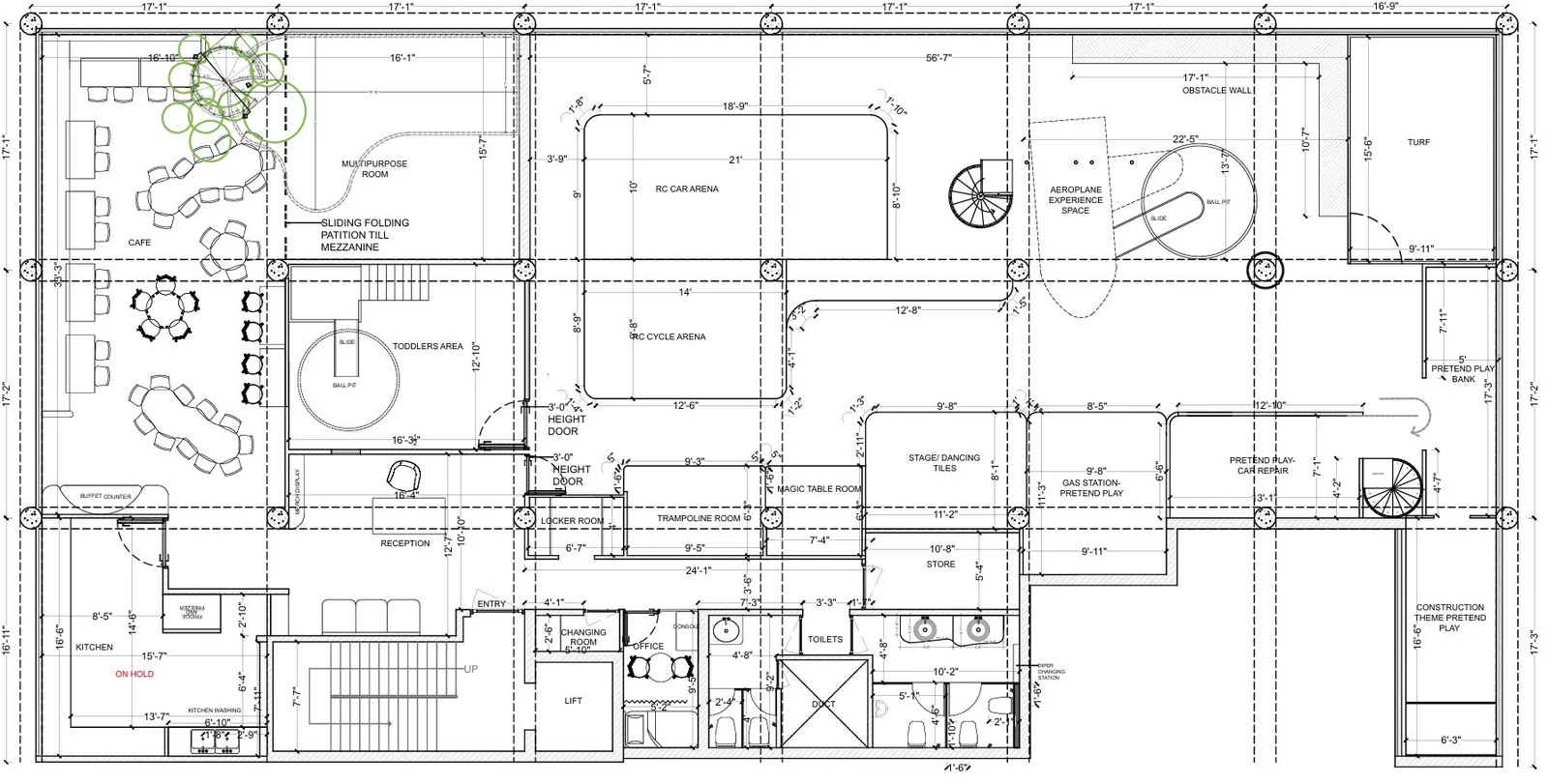 Key plan and part plan drawing locating the reception area within the wider floor