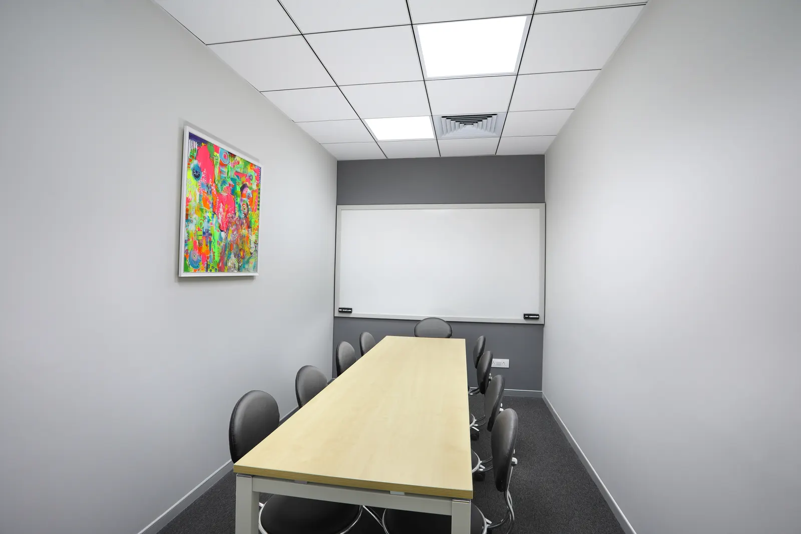 Takenaka small meeting room with a whiteboard and colourful artwork