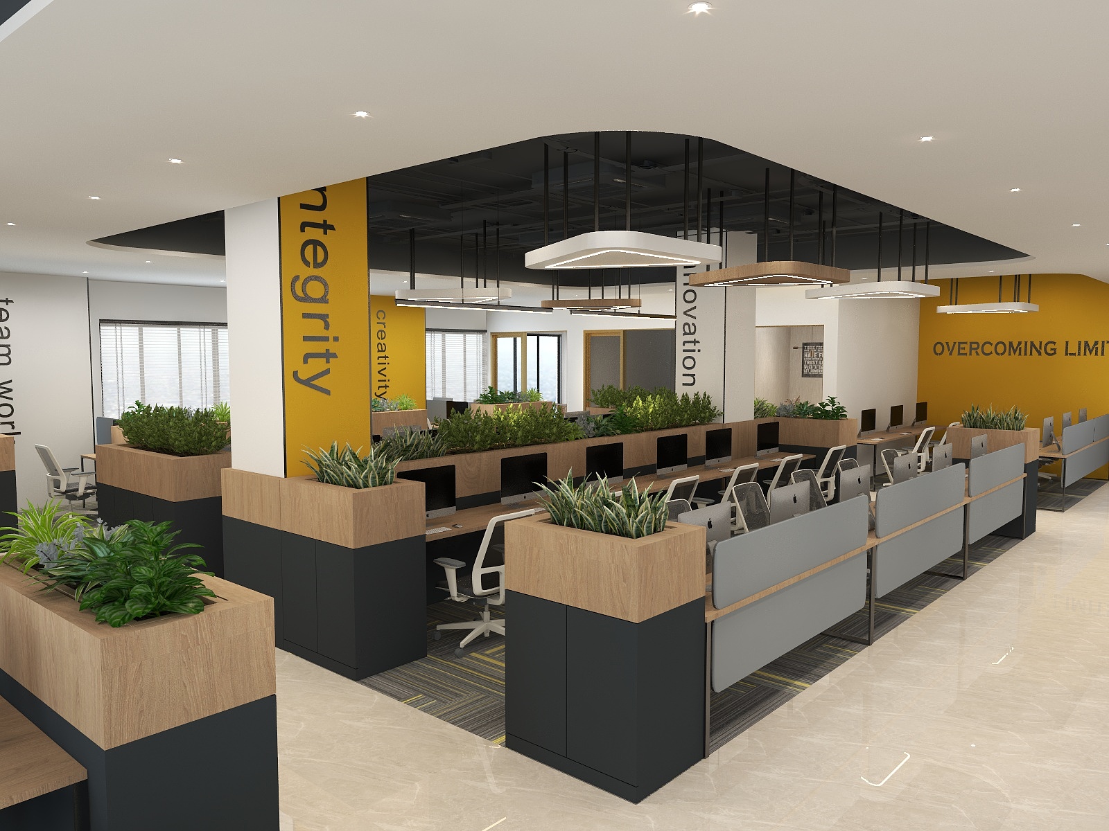 Open-plan workstation area at Theon Life Sciences office